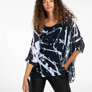 Women LaPiel by AMB CAPRI PONCHO IN REARRANGE one size